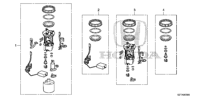 CR-Z FUEL TANK SET SHORT PARTS