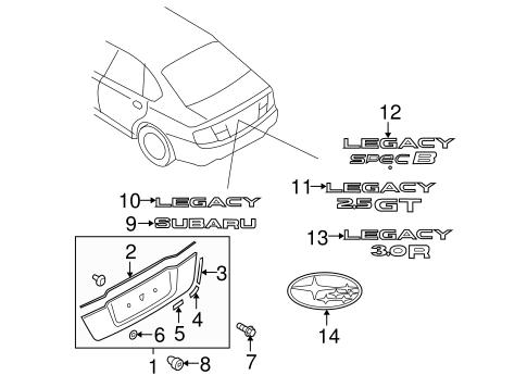 Legacy EXTERIOR TRIM - TRUNK