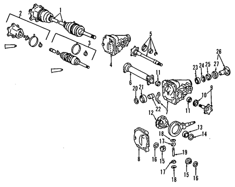 Previa CARRIER & FRONT AXLES