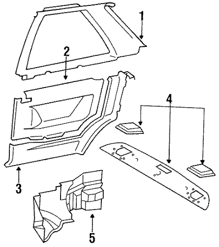 Tercel INTERIOR TRIM - QUARTER PANELS