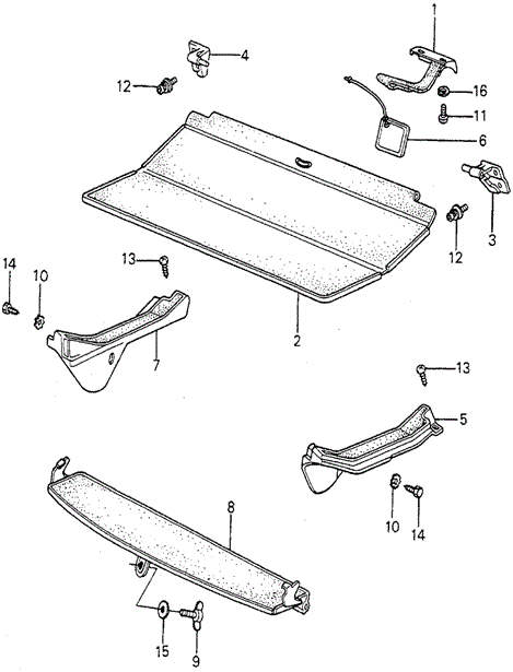 INTERIOR / BUMPER/REAR SHELF for 1979 Honda ACCORD HATCHBACK #1