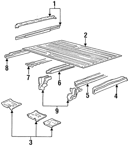 E-250 Econoline Club Wagon REAR FLOOR & RAILS 2