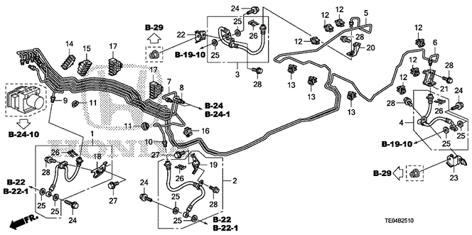 CHASSIS/BRAKE LINES (VSA) for 2010 Honda ACCORD COUPE #1