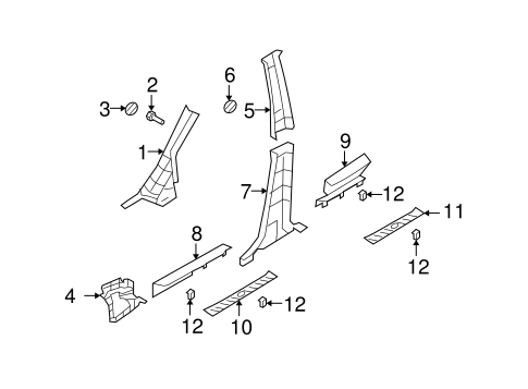 Rondo INTERIOR TRIM - PILLARS