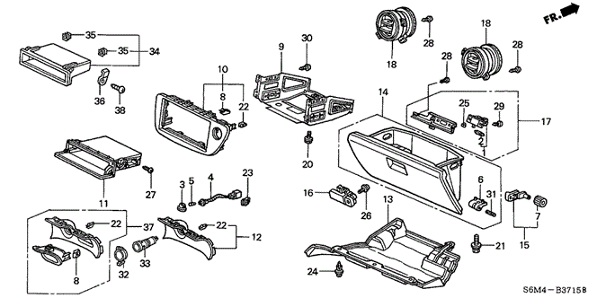 RSX INSTRUMENT PANEL GARNISH (PASSENGER SIDE)
