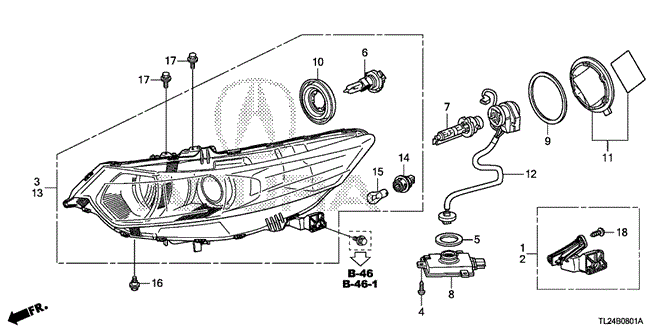 TSX SEDAN HEADLIGHT (HID)