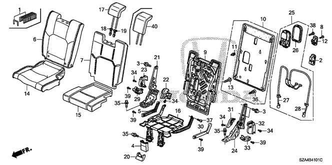 INTERIOR / BUMPER/REAR SEAT (R.) for 2011 Honda PILOT #1