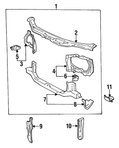 Corolla RADIATOR SUPPORT