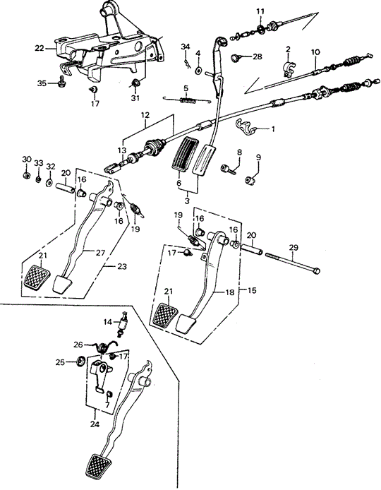 CHASSIS/PEDALS (1) for 1982 Honda CIVIC HATCHBACK #1