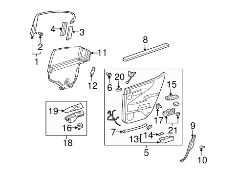 LS460 INTERIOR TRIM - REAR DOOR