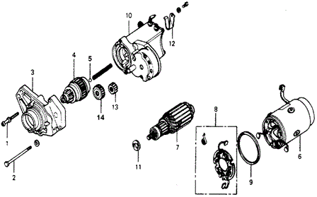 ENGINE/STARTER MOTOR COMPONENTS ('77) ('78 OPT) for 1977 Honda ACCORD HATCHBACK #1