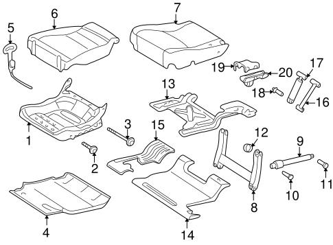 ML55 AMG REAR SEAT COMPONENTS 5