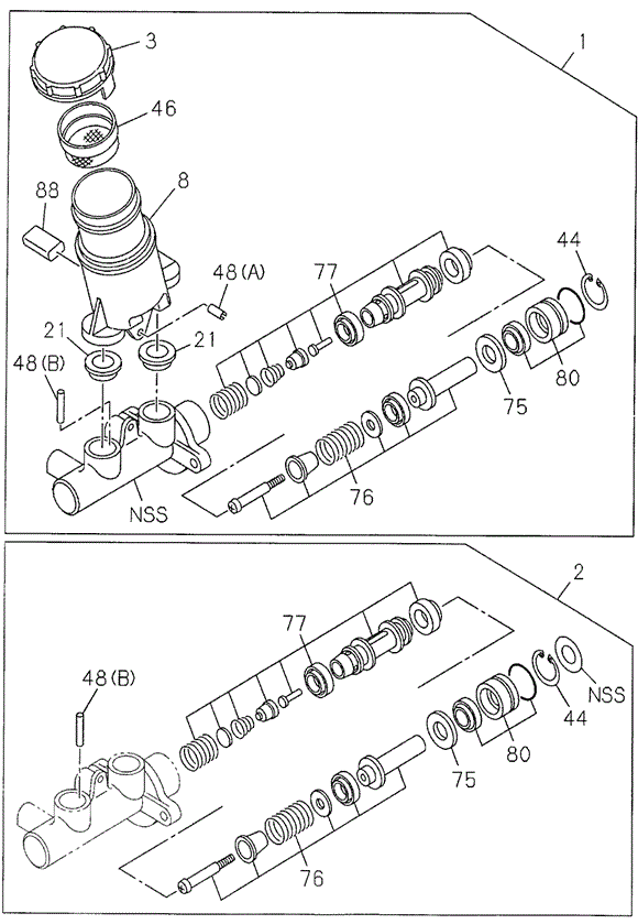 CHASSIS/BRAKE MASTER CYLINDER (2) for 1999 Honda PASSPORT #1