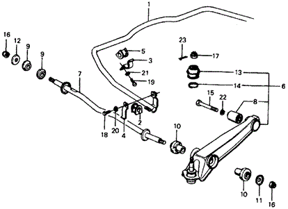 CHASSIS/STABILIZER SPRING - FRONT LOWER ARM ('76-'77) for 1976 Honda CIVIC COUPE #1