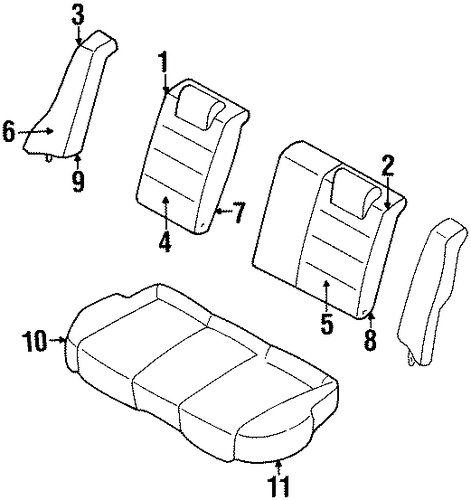 Escort REAR SEAT COMPONENTS 2