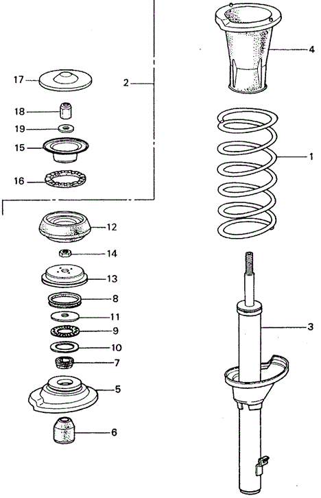 CHASSIS/FRONT SHOCK ABSORBER for 1982 Honda CIVIC SEDAN #1