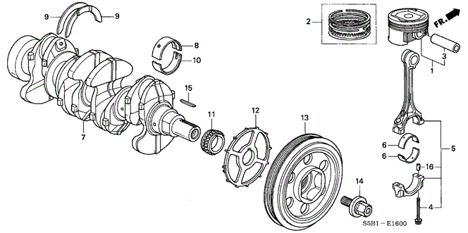 ENGINE/PISTON - CRANKSHAFT for 2005 Honda CIVIC HYBRID #1