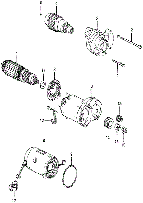 ENGINE/STARTER MOTOR COMPONENTS (DENSO) ('82 KA/KH) for 1982 Honda ACCORD SEDAN #1