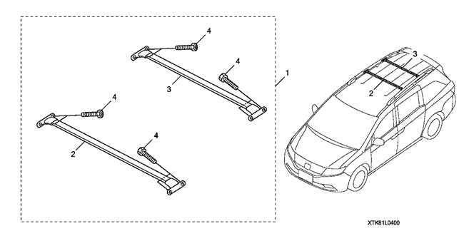 ACCESSORIES/ROOF RACK CROSSBARS for 2011 Honda ODYSSEY #1