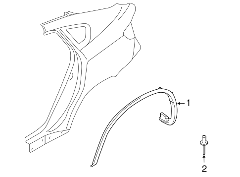 X6 EXTERIOR TRIM - QUARTER PANEL