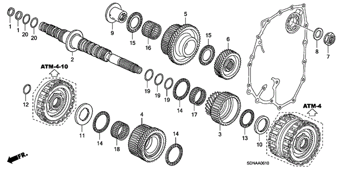 TRANSMISSION - AUTOMATIC/AT SECONDARY SHAFT (L4) for 2007 Honda ACCORD COUPE #1