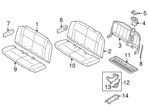 E-150 REAR SEAT COMPONENTS