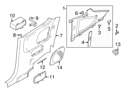 Tiburon INTERIOR TRIM - QUARTER PANELS
