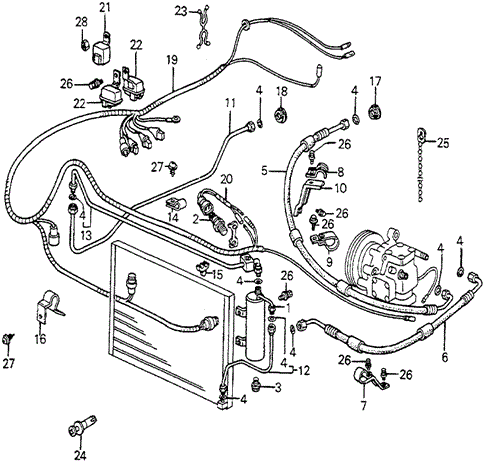 BODY / AIR CONDITIONING/A/C HOSES - PIPES - WIRE HARNESS for 1982 Honda ACCORD SEDAN #1