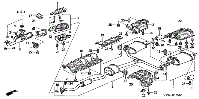 ELECTRICAL / EXHAUST / HEATER / FUEL/EXHAUST PIPE (V6) for 2003 Honda ACCORD COUPE #1