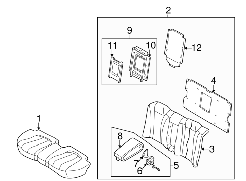 Millenia REAR SEAT COMPONENTS