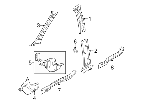Escape INTERIOR TRIM - PILLARS