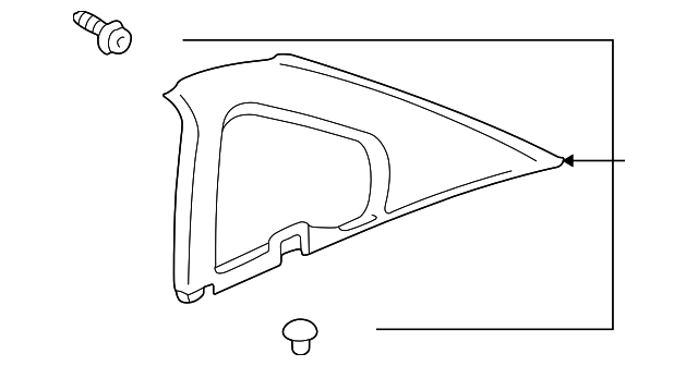 3B5-868-201-C-KTE Деталь UPPER QTR TRIM, LEFT
