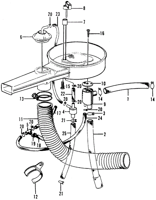 ELECTRICAL / EXHAUST / HEATER / FUEL/AIR CLEANER TUBING for 1975 Honda CIVIC 1200 HATCHBACK #1
