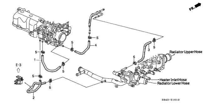 2001 Honda ACCORD SEDAN HOSE, ROTARY AIR CONTROL VALVEIN. - (19509PAAA00) 2001 Honda ACCORD SEDAN HOSE, ROTARY AIR CONTROL VALVEIN. - (19509PAAA00)