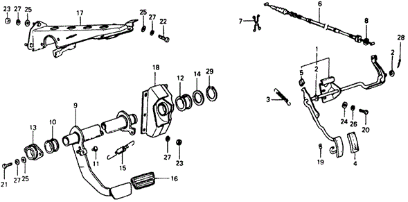 CHASSIS/HMT PEDALS for 1979 Honda CIVIC 1200 HATCHBACK #1