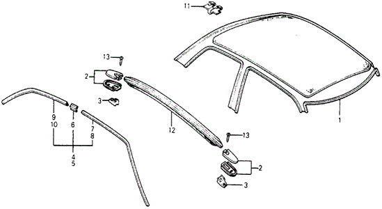 INTERIOR / BUMPER/HEADLINER TRIM for 1978 Honda ACCORD HATCHBACK #1