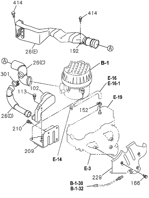 ELECTRICAL / EXHAUST / HEATER / FUEL/AIR DUCT (DX) for 1996 Honda PASSPORT #1