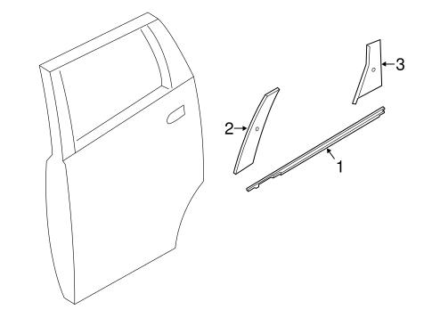 Versa Note EXTERIOR TRIM - REAR DOOR