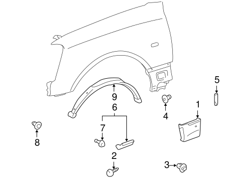 LS430 EXTERIOR TRIM - FENDER