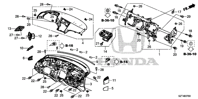 INTERIOR / BUMPER/INSTRUMENT PANEL for 2011 Honda CR-Z #1