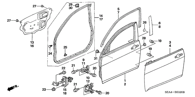 TSX SEDAN FRONT DOOR PANELS