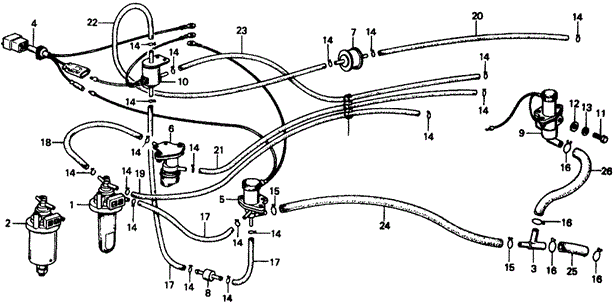 ENGINE/MT CONTROL VALVE (KL,KH) ('77) for 1977 Honda CIVIC COUPE #1