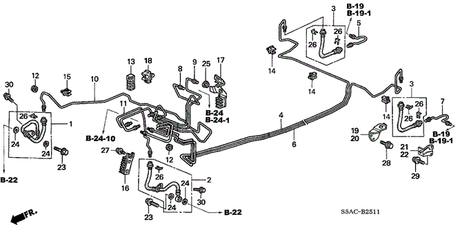 CIVIC SEDAN BRAKE LINES (ABS) (2)