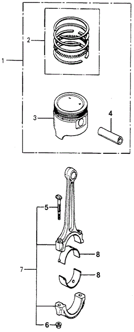 ENGINE/PISTON - CONNECTING ROD for 1983 Honda ACCORD HATCHBACK #1