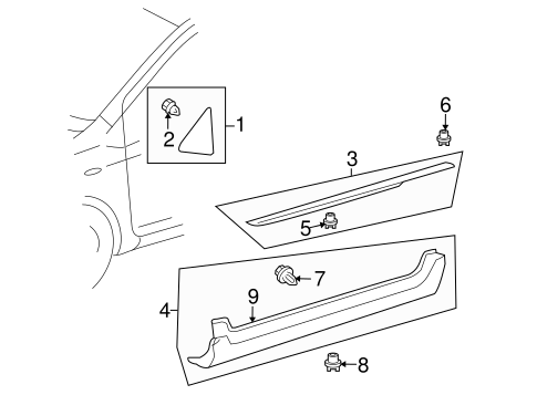 Yaris EXTERIOR TRIM - PILLARS 3