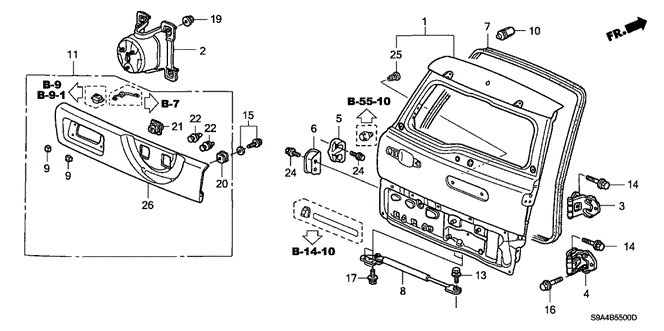 BODY / AIR CONDITIONING/TAILGATE for 2002 Honda CR-V #1