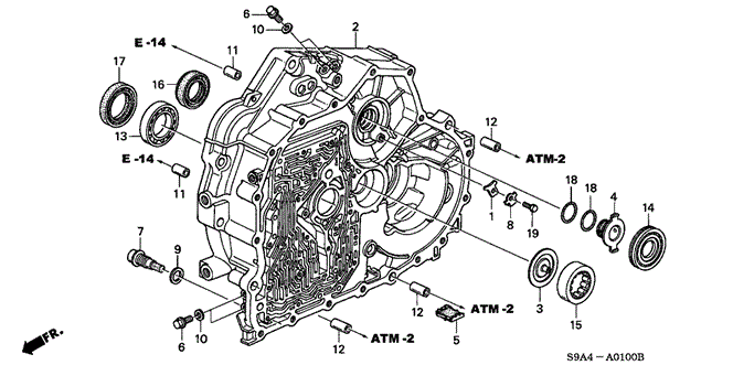 TRANSMISSION - AUTOMATIC/AT TORQUE CONVERTER CASE (2WD) (4AT) for 2002 Honda CR-V #1