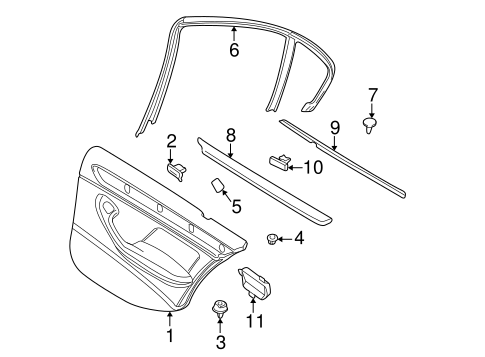 330i INTERIOR TRIM - REAR DOOR