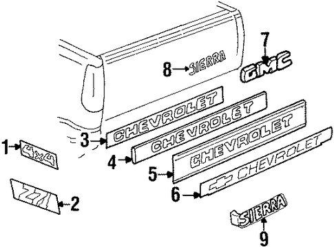 C2500 EXTERIOR TRIM - PICK UP BOX 5
