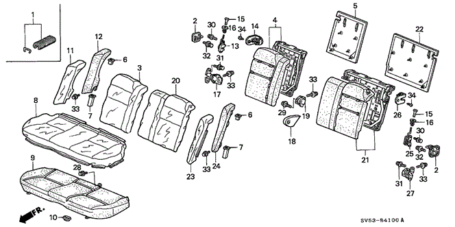 INTERIOR / BUMPER/REAR SEAT (1) for 1996 Honda ACCORD 5-DOOR #1